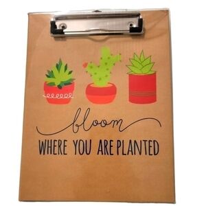 Clipboard set with note pad Bloom where you are planted. Plant graphic New!